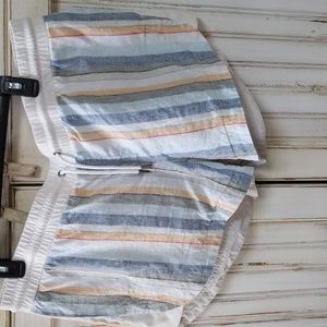 Athleta, striped linen shorts. Size 16